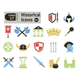 histoical icons vector image vector image