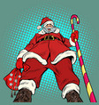 pretentious santa claus bottom up view christmas vector image vector image