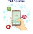 telephone social media network background i vector image