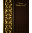 vintage background with gold filigree border vector image vector image