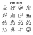 data diagram graph infographic icon set in thin vector image