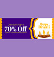 diwali festival discount banner with floral vector image vector image