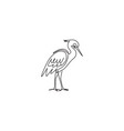 one continuous line drawing cute standing vector image