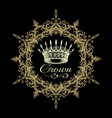 crown in ornate frame isolated on black vector image