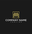 letter mu or um luxury initial square logo design vector image vector image