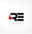 logo - lettermark r and e abstract style vector image vector image