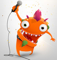 smiling alien with microphone vector image