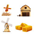 barn houses hays and a scarecrow vector image