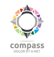 icon compass direction place abstract vector image