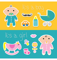 its a boy girl banner set baby shower card vector image vector image