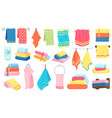 fabric cartoon towels bath kitchen rolled vector image