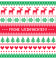 frohe weihnachten card - christmas pattern vector image