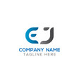 initial ej letter logo with creative modern vector image