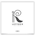 letter r feather logo premium elegant template vector image vector image