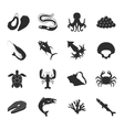 sea food icons set vector image vector image