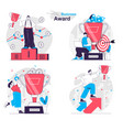 business award concept set successful businessman vector image vector image