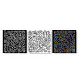 colorful line doodle pattern set creative vector image vector image