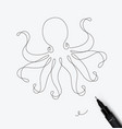 octopus pen line style vector image vector image