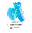 abstract watercolor blue ink modern card design vector image