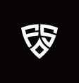 fs monogram logo with modern shield style design vector image