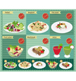 set of food menu retro style template vector image vector image