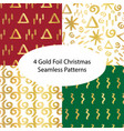 christmas gold foil seamless background set vector image