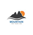 mountain and sun logo business template vector image vector image
