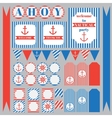 set of vintage nautical party elements vector image vector image