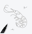 shrimp pen line style vector image vector image