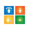 easter rabbit bunny on colorful background vector image