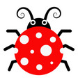 funny little insect red ladybug beetle character vector image