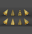 party hats birthday gold and black colored caps vector image vector image