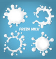 set of realistic milk or yogurt splashes vector image vector image