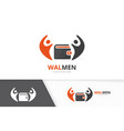 wallet and people logo combination purse vector image