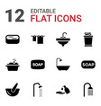 bath icons vector image vector image