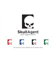 skull agent logo template design vector image