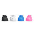 colored drawstring bag realistic set vector image