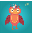 cute cartoon collection animals owl fox vector image