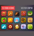 food icons set for menu of cafe and restaurant vector image vector image