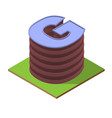 isometric building letter g form vector image vector image