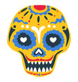 painted skull decorated with ornaments day vector image vector image