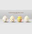 set of eggs isolated on checkered background vector image