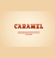 slab serif 3d font caramel alphabet vector image vector image