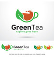 green tea logo template vector image