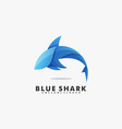 logo shark gradient colorful style vector image