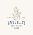 butcher shop abstract sign template hand vector image vector image