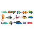 cute fishes exotic underwater animal characters vector image vector image