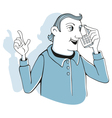 man with cell phone vector image vector image