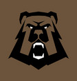 bear head sports logo great for logotypes vector image vector image