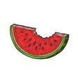 bitten watermelon sketch vector image vector image